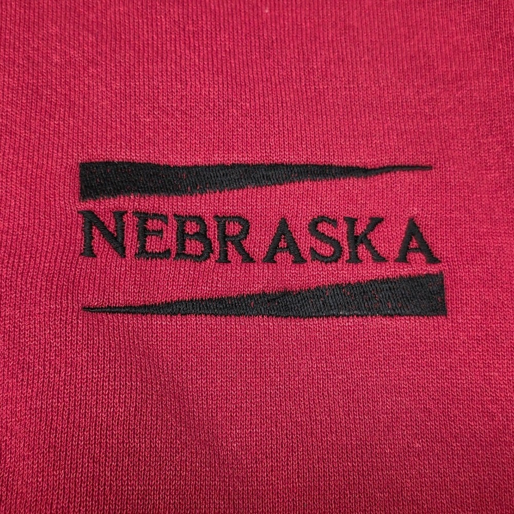 Vintage Artisans‎ Nebraska Sweatshirt Adult Large Red Black Double Neck USA Made
